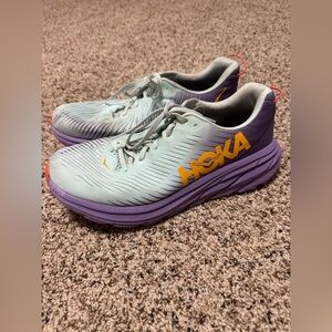 Hoka Sneakers in Light blue and Purple with Orange Logo size 11B